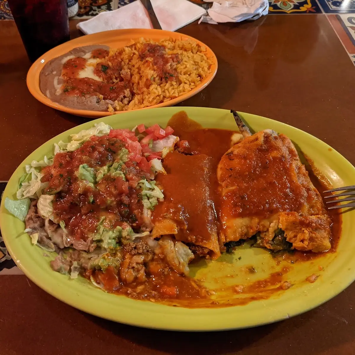 Combination Plate Enchilada and Chili Relleno