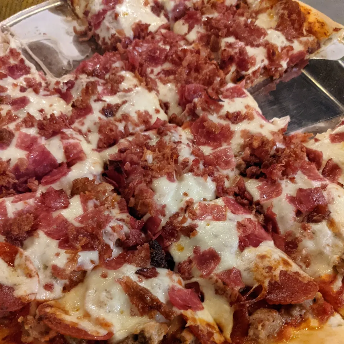 Meats on Meat Thin Crust Pizza