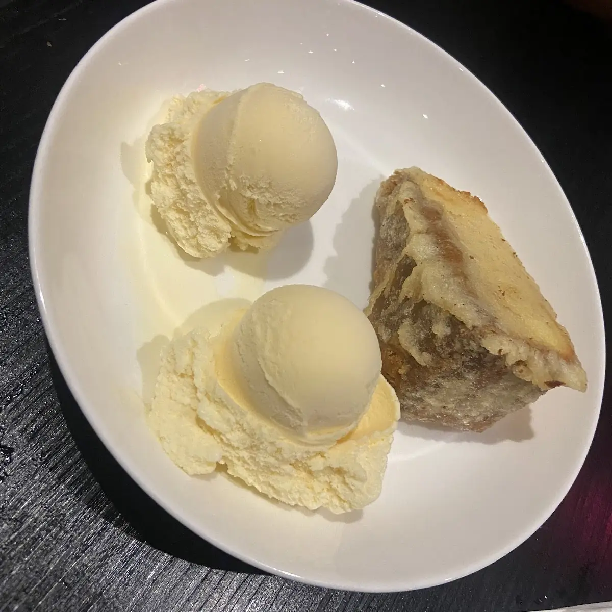 Fried Cheesecake and Vanilla Ice Cream