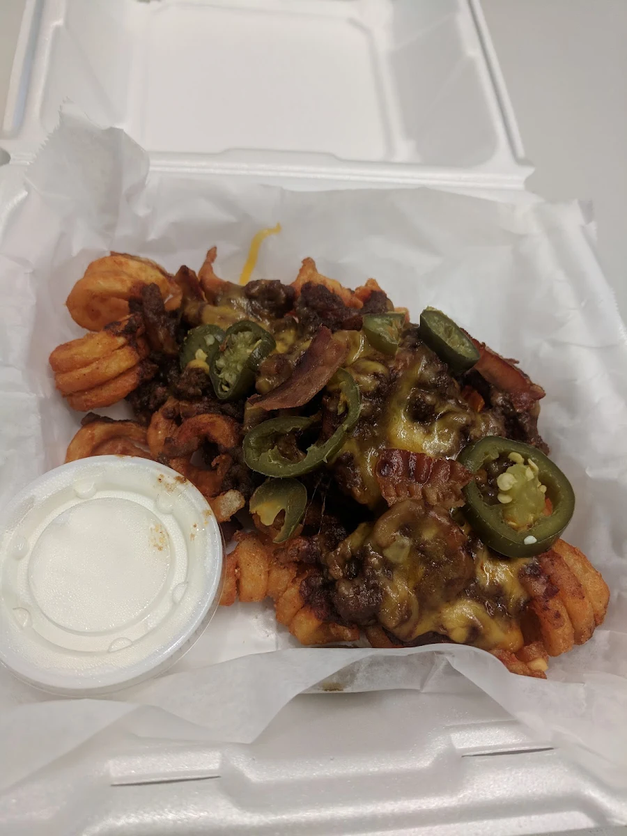 Loaded Curly Fries with Cheese