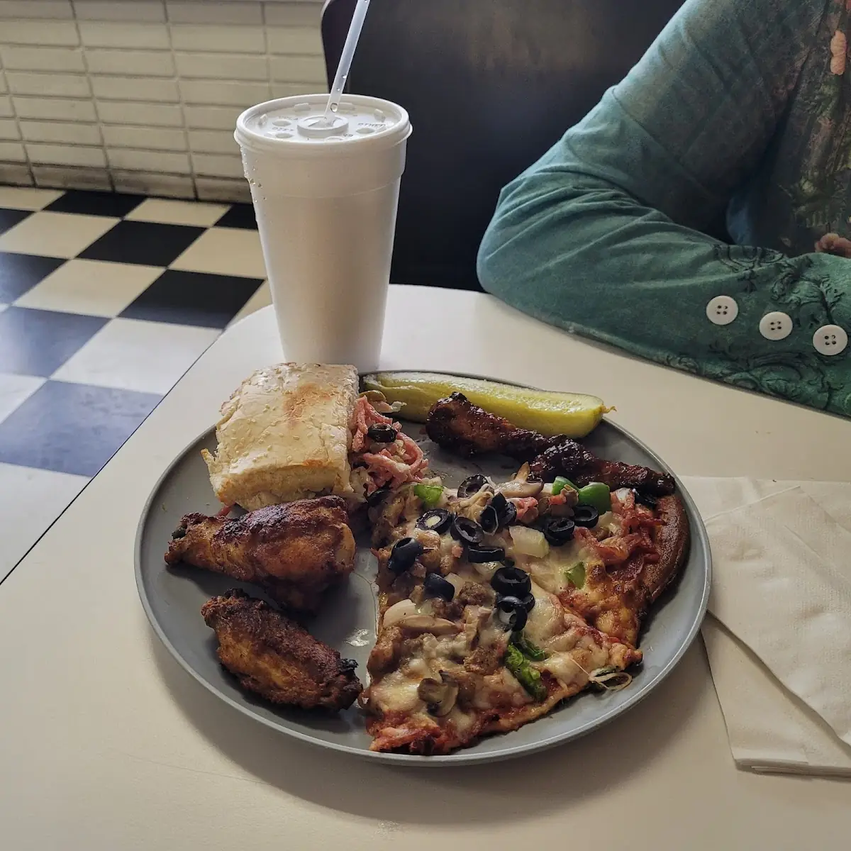 Large Italian Muffaletta Hot Wings BBQ Wings Medium Supreme Pizza