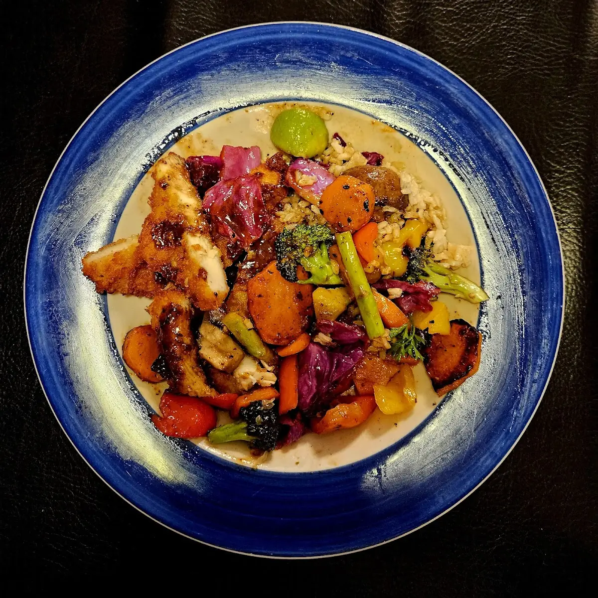 Jerk Vegetables with Crispy Chicken