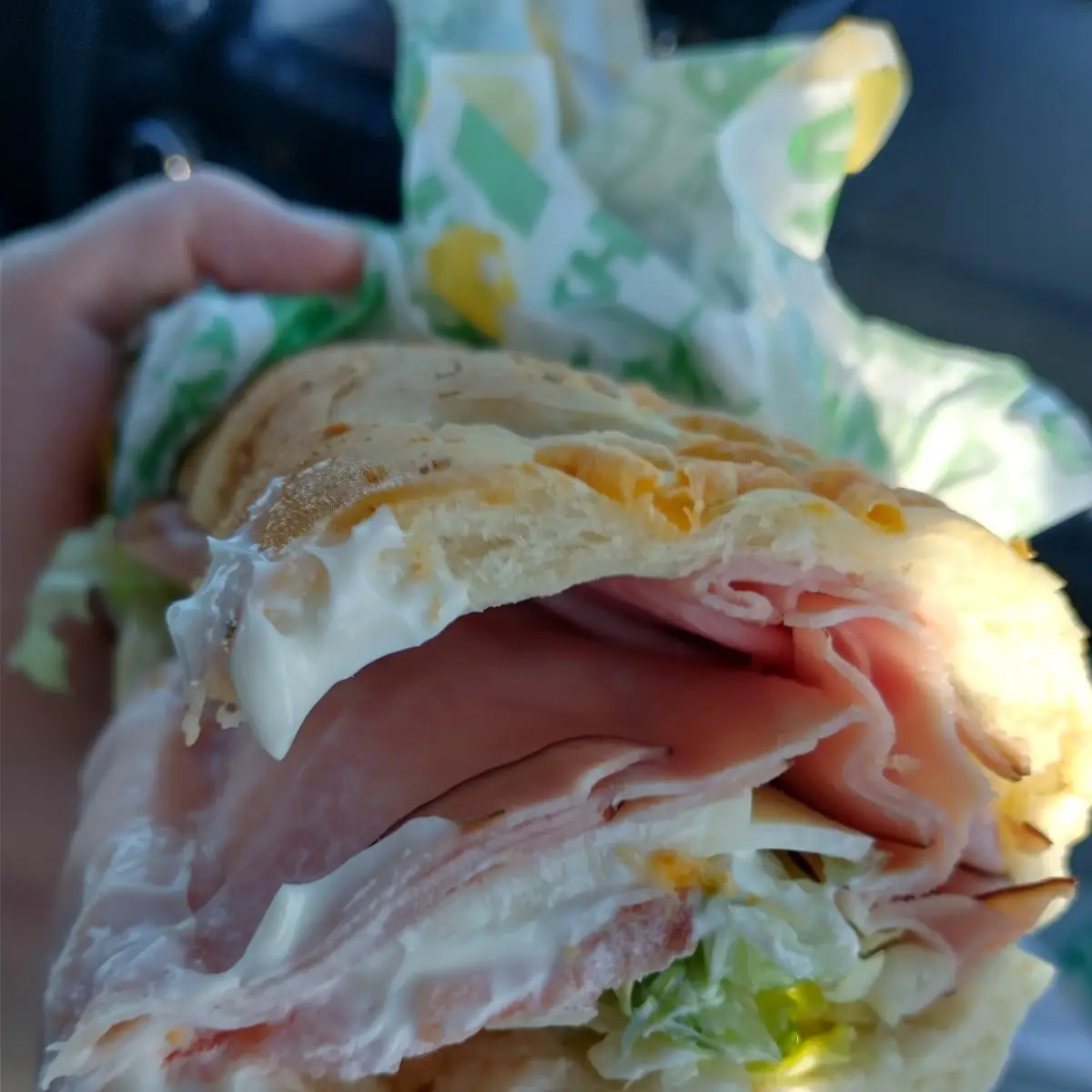 Ham Sub on Italian Herb and Cheese Bread