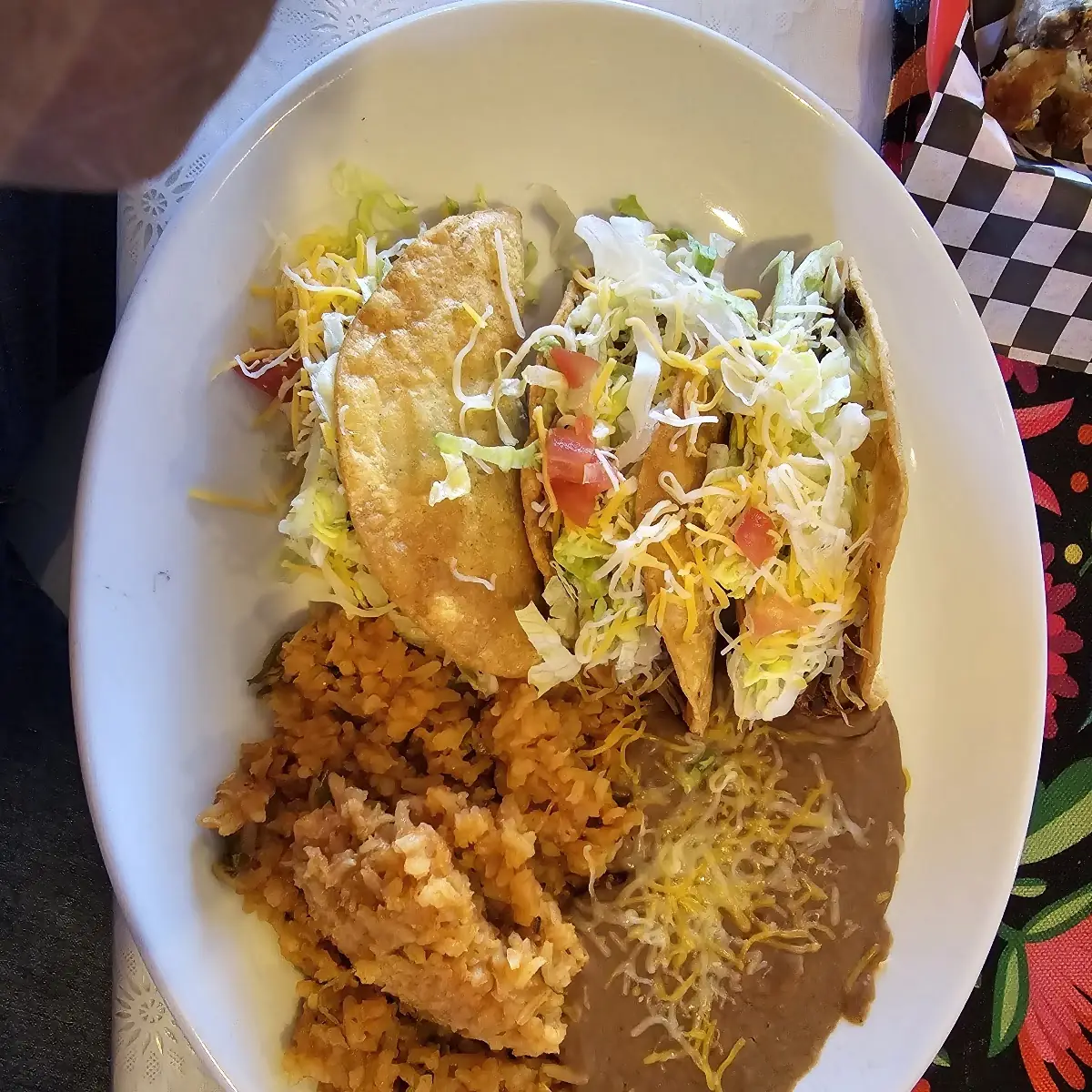 Beef Taco with Beans and Rice