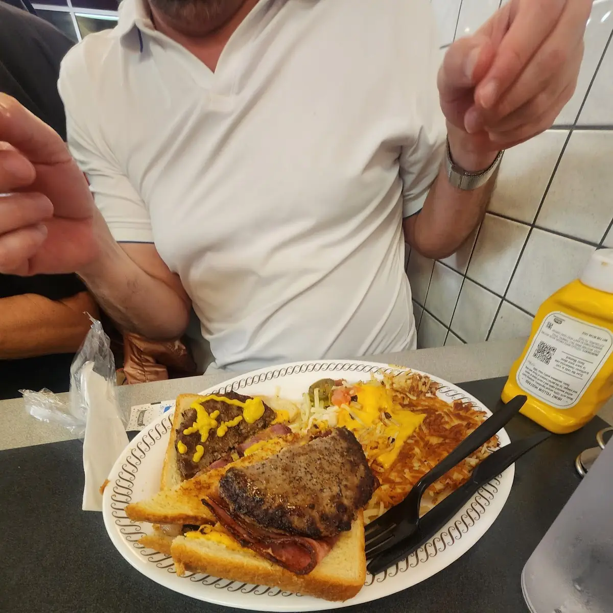 Cheeseburger Patty Melt with Loaded Hashbrowns