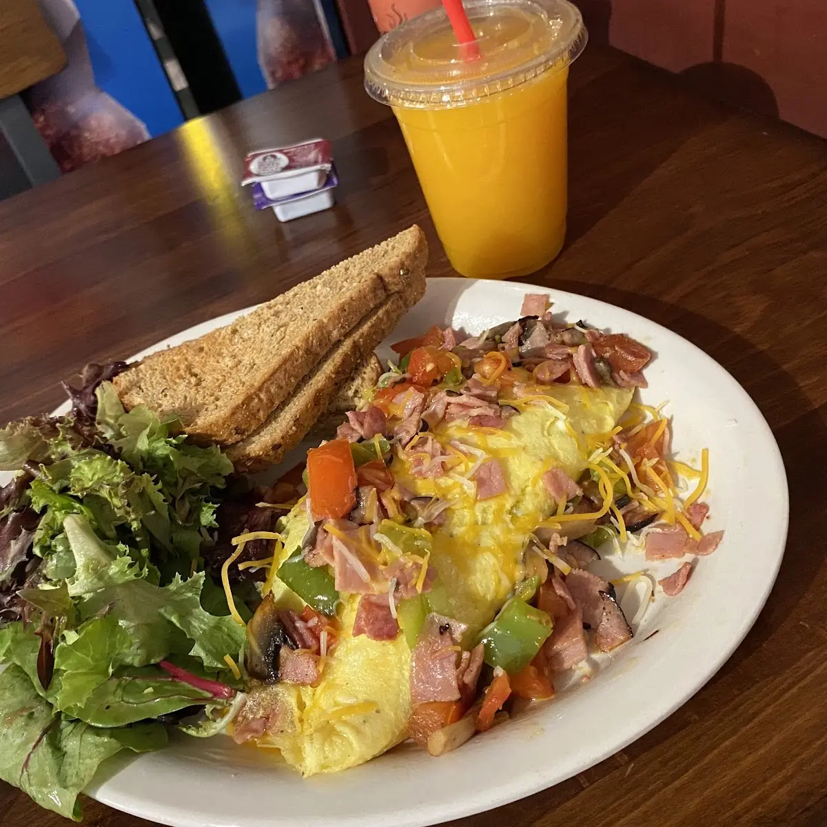 Ham and Cheese Omelette with Veggies