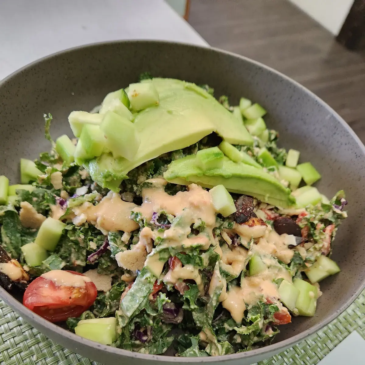Kale Salad Added Cucumber