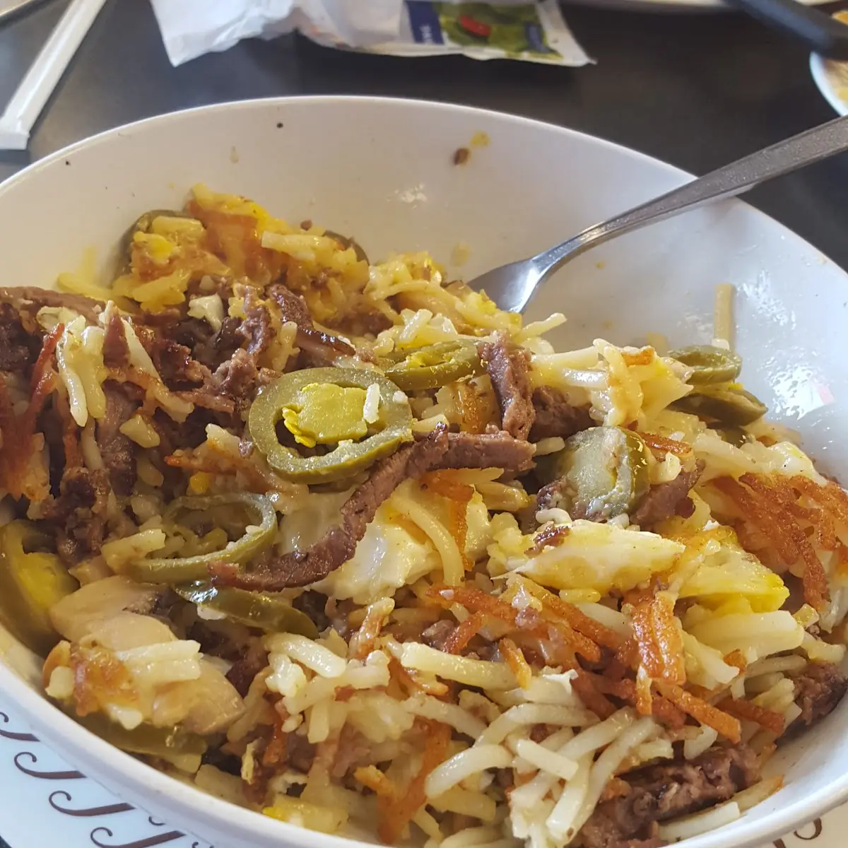 Cheesesteak Hash Brown Bowl