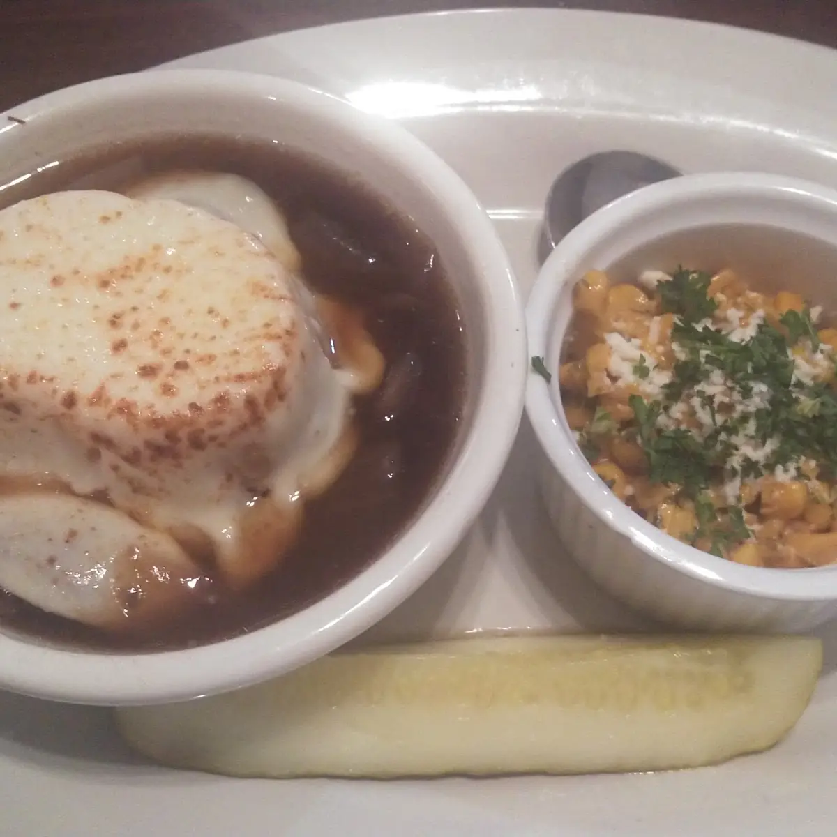 French Onion Soup and Street Corn