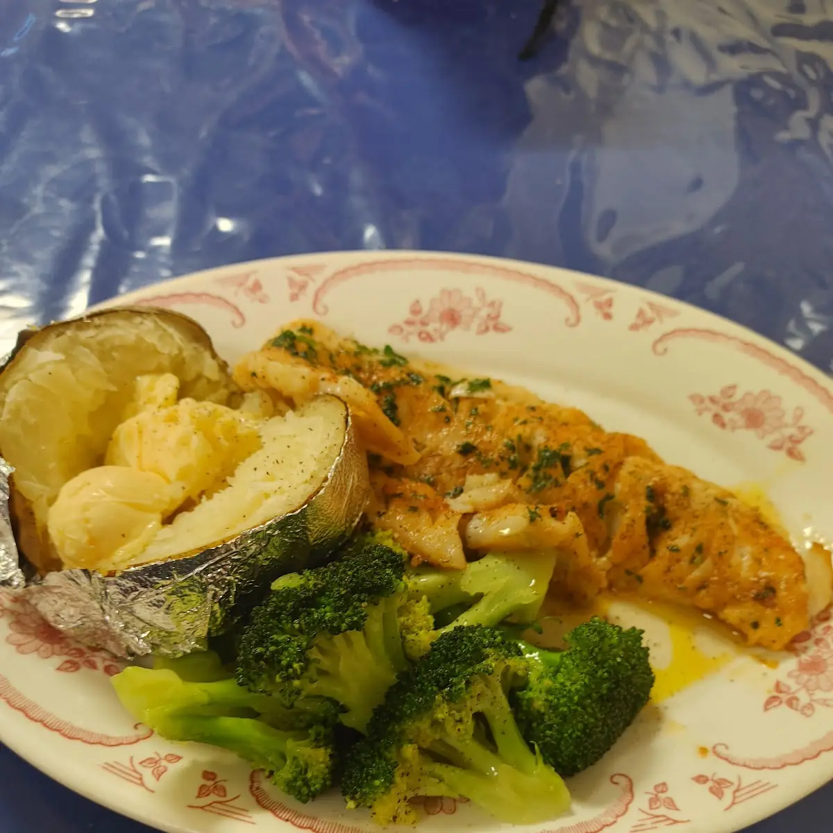 Fresh Haddock with Broccoli and Baked Potato