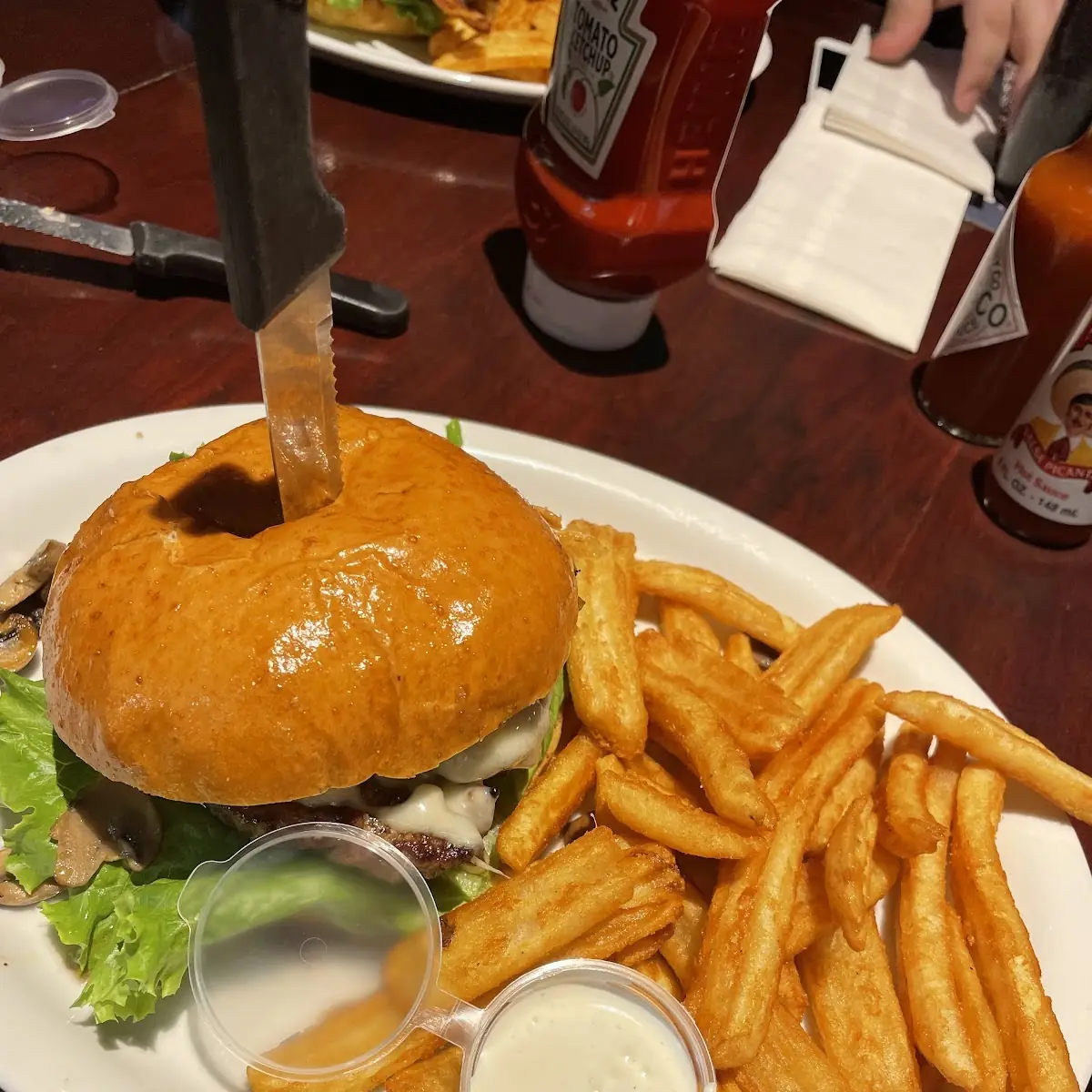 Hamburger with Beer Battered Fries