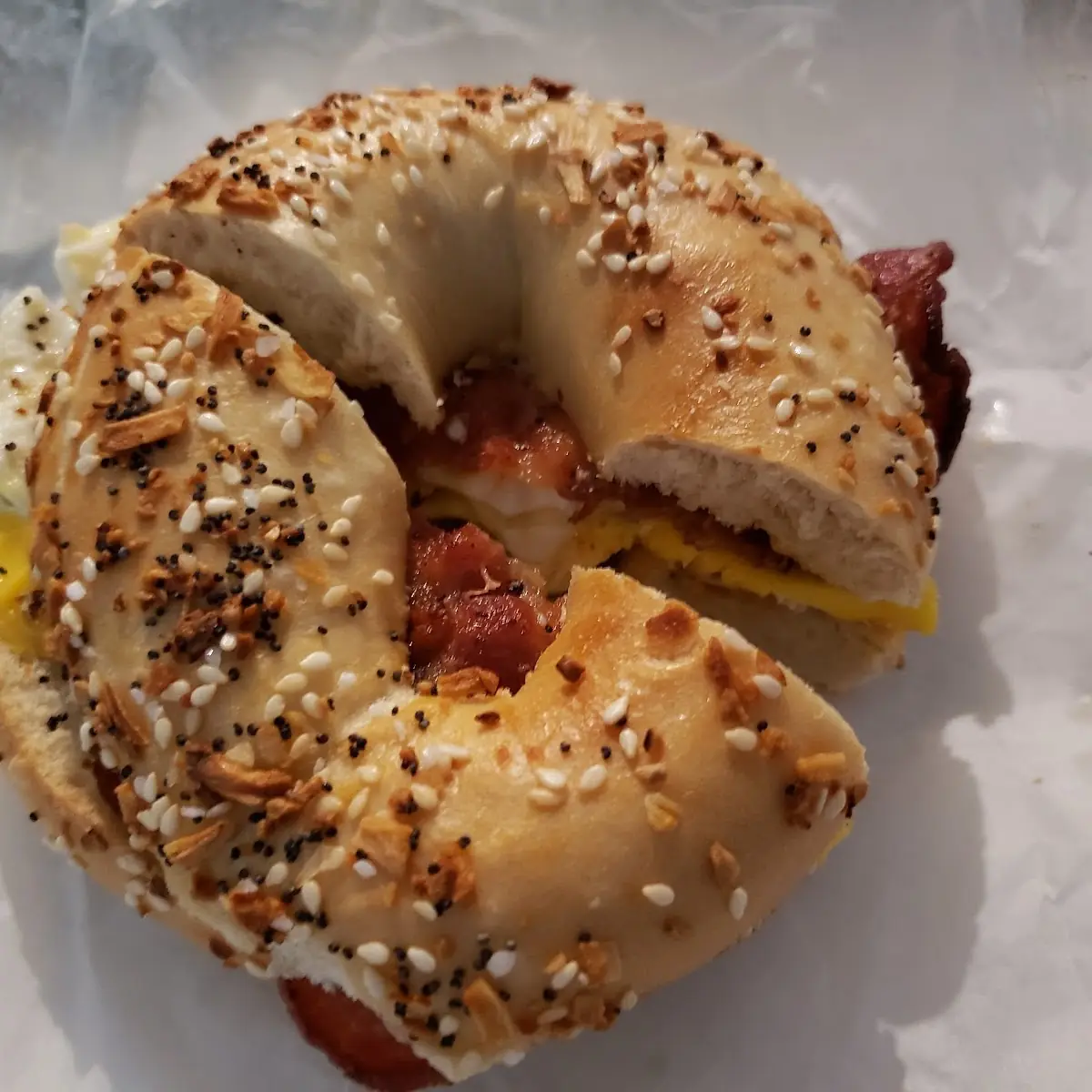 Pork Roll Egg and Cheese Everything Bagel