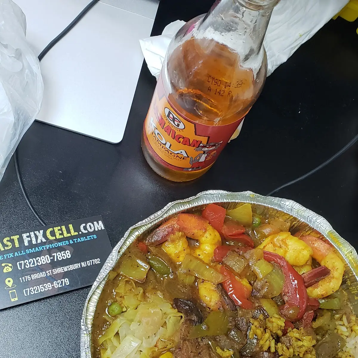 Rice and Bean with Curry Shrimp