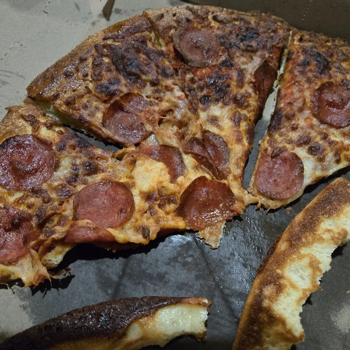 Pepperoni Pizza Burnt