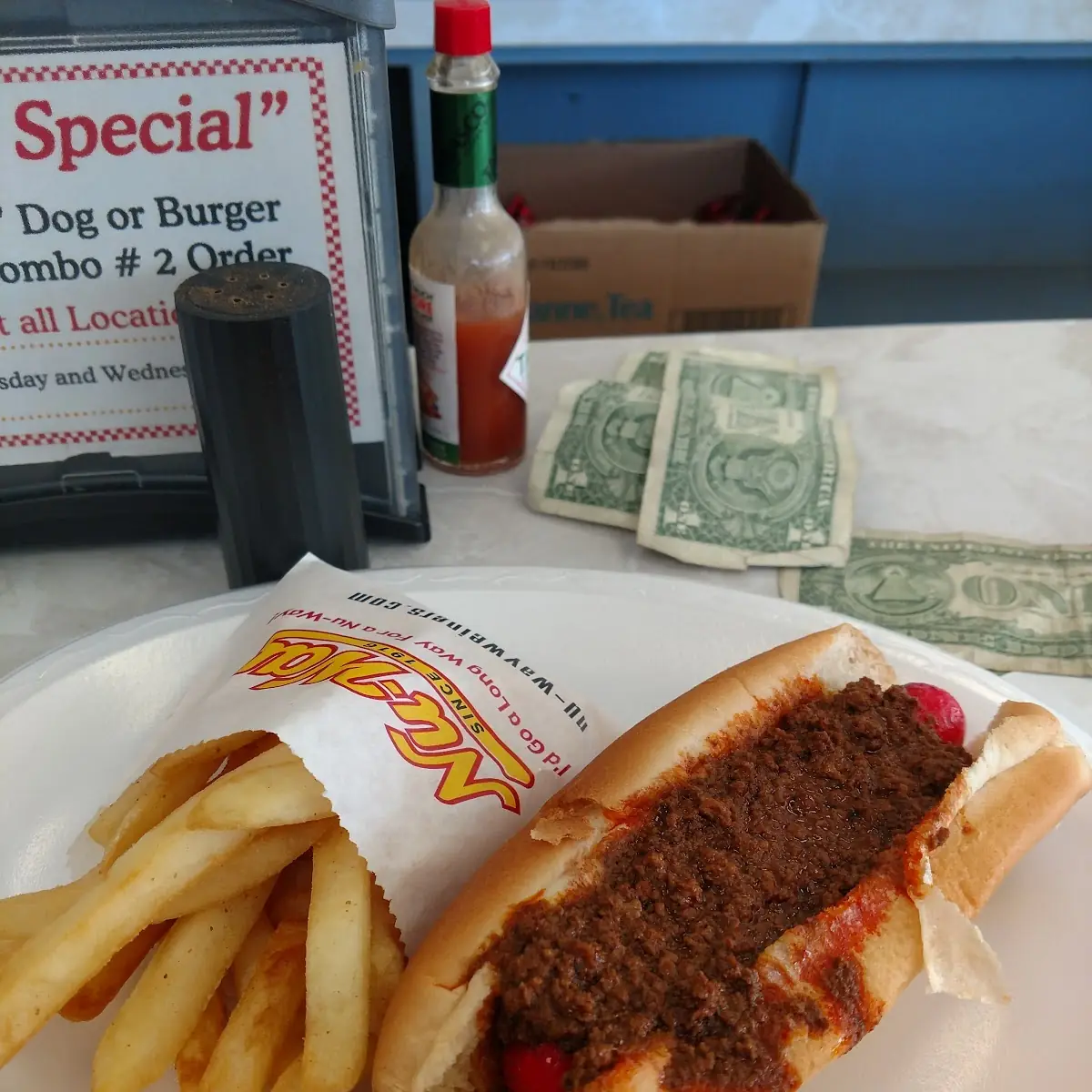 Chili Dog with Fries