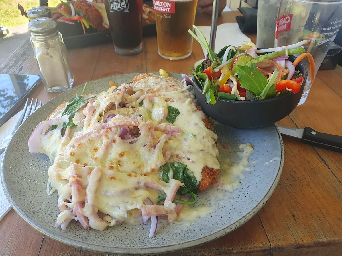 Chicken Snitzel with Creamy Supreme Topping, Mount Compass Hotel