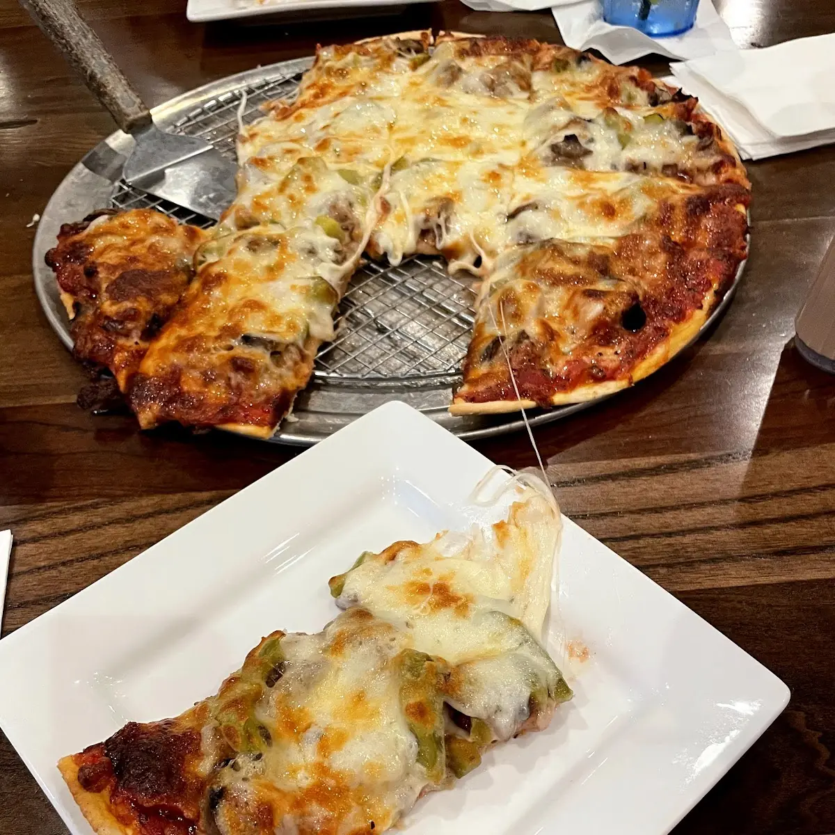 Sausage Mushroom Green Pepper Extra Cheese Pizza