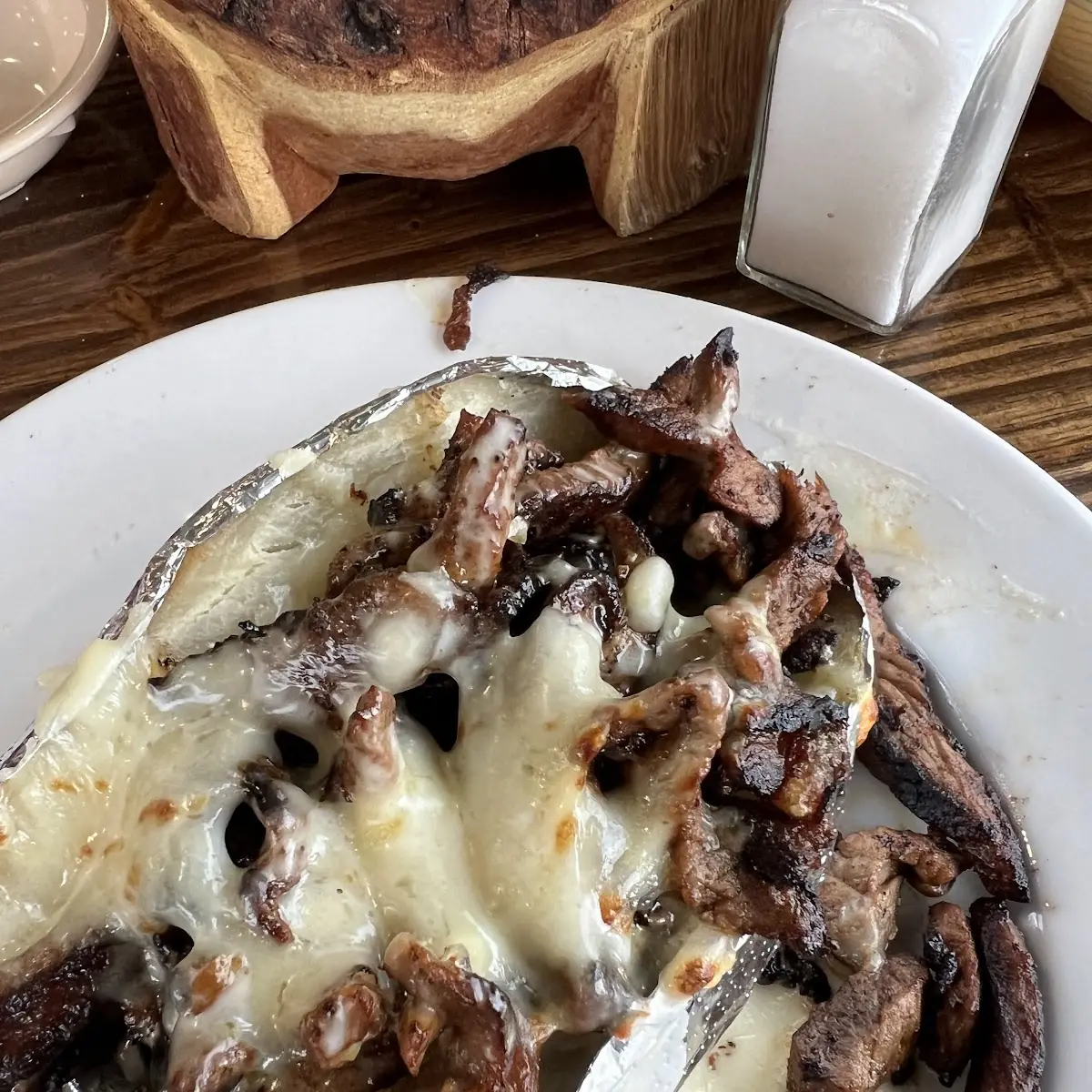 Baked Potato with Steak and Cheese