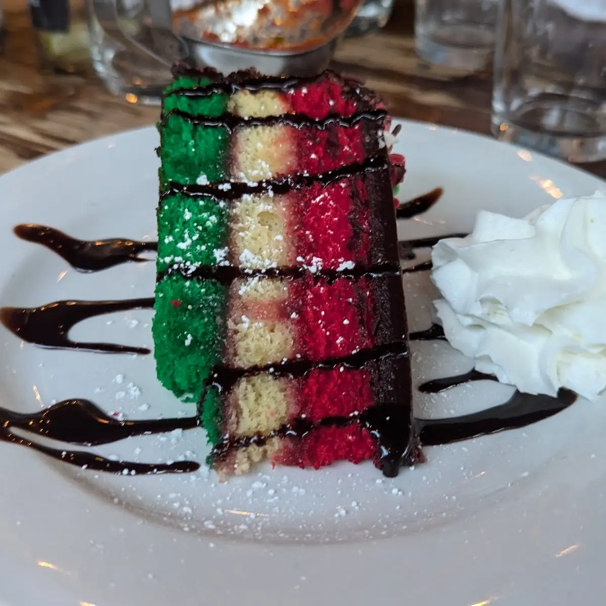 Three Color Cake Slice