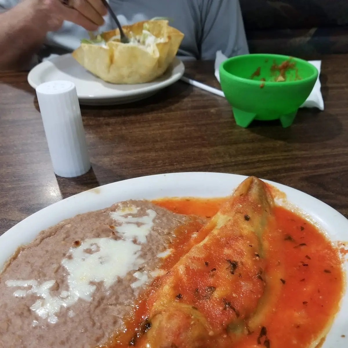 Chile Relleno and Refried Beans