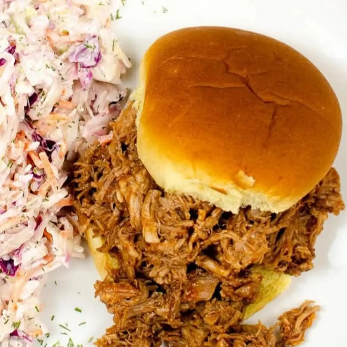 BBQ Pulled Pork Sandwich and Coleslaw