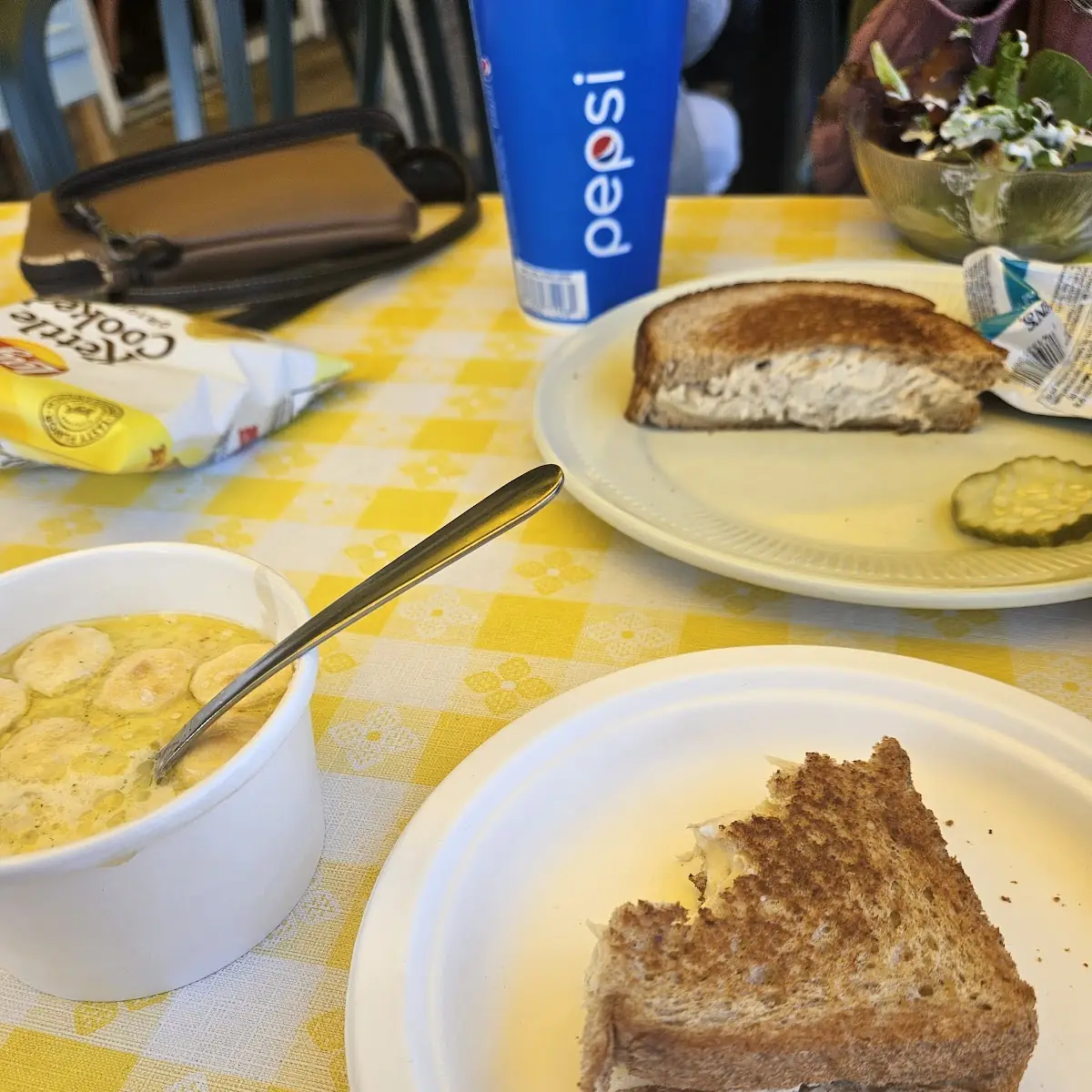 Tuna Melt and Clam Chowder