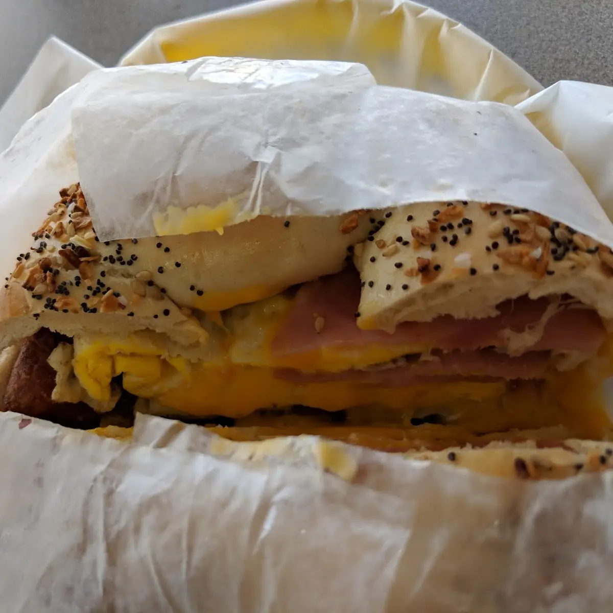 Everything Bagel Egg and Cheese