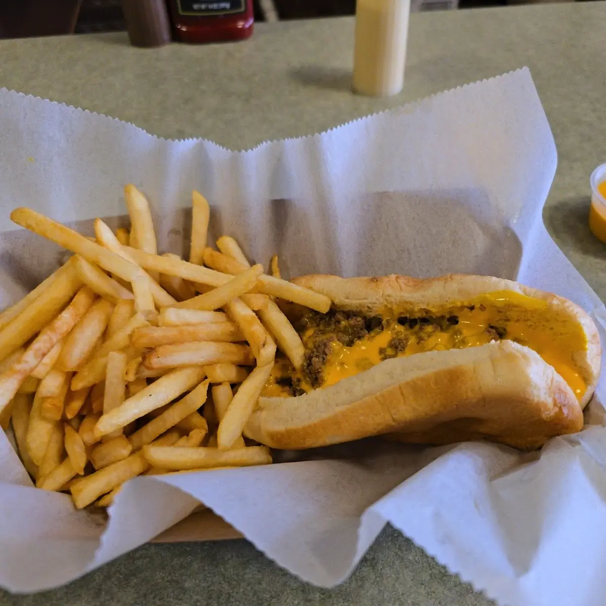 Chili Cheese Dog with Mustard