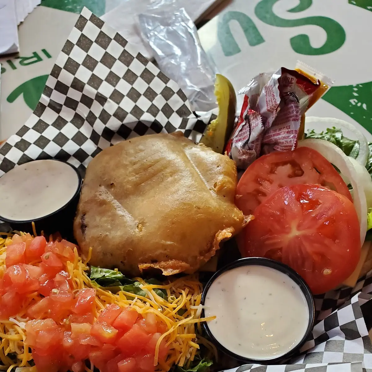 Bubba Burger and Side Salad