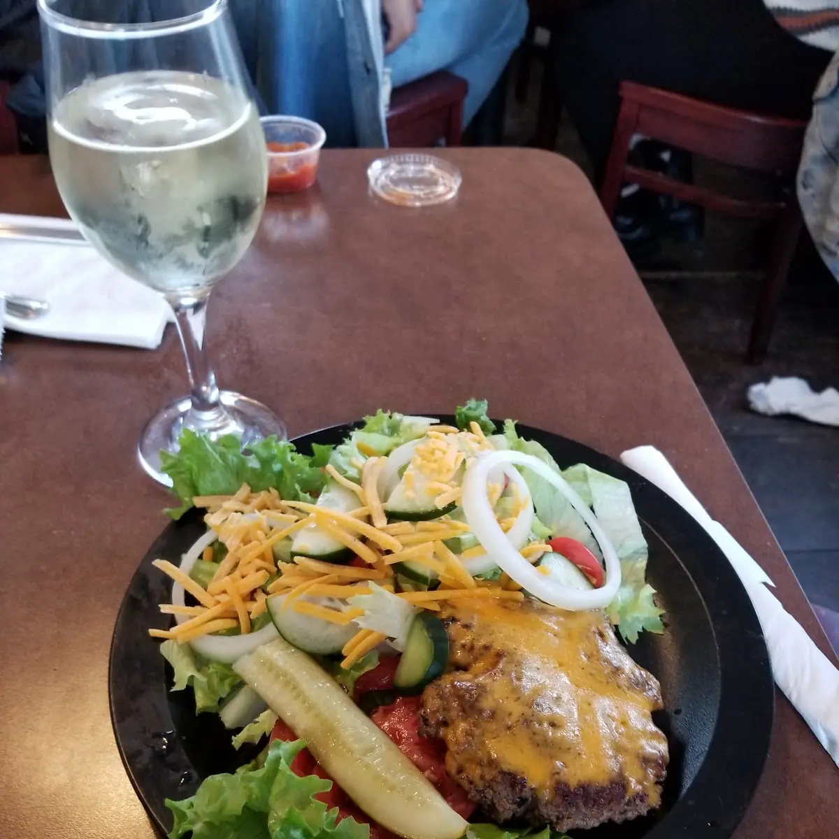 Garden Salad with a Pub Burger