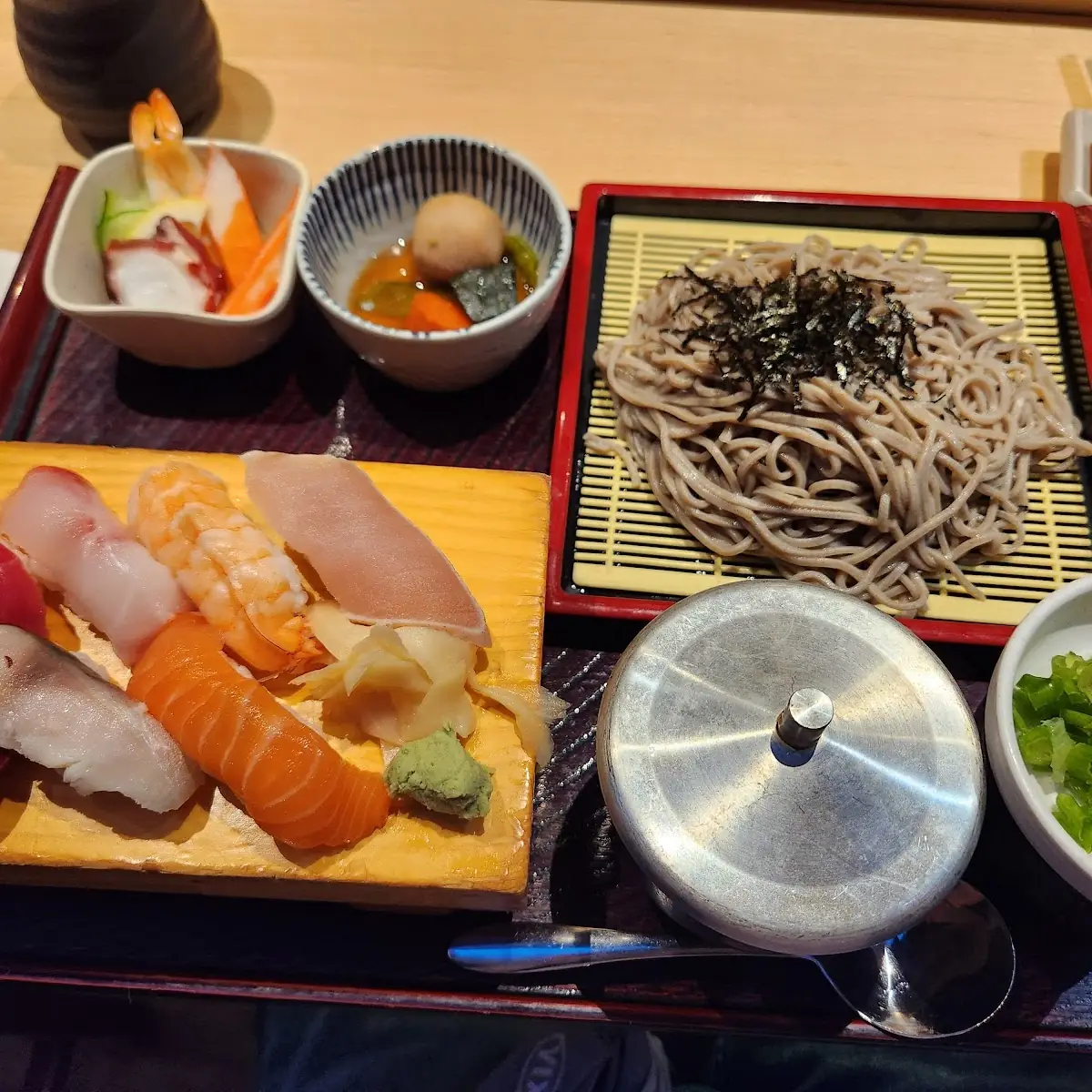 Assorted Sushi and Soba Noodle Set