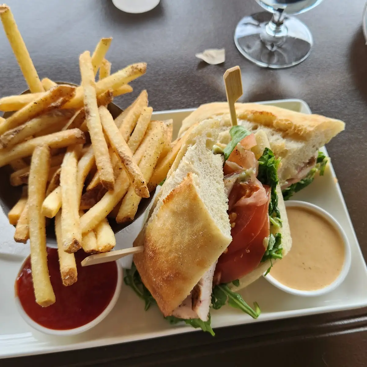 Chicken Club Sandwich and French Fries, The Snug