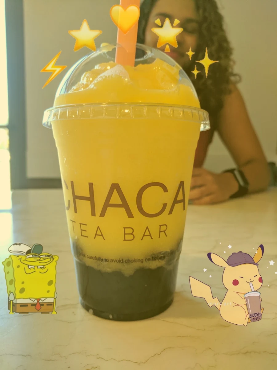 Mango Slush with Boba