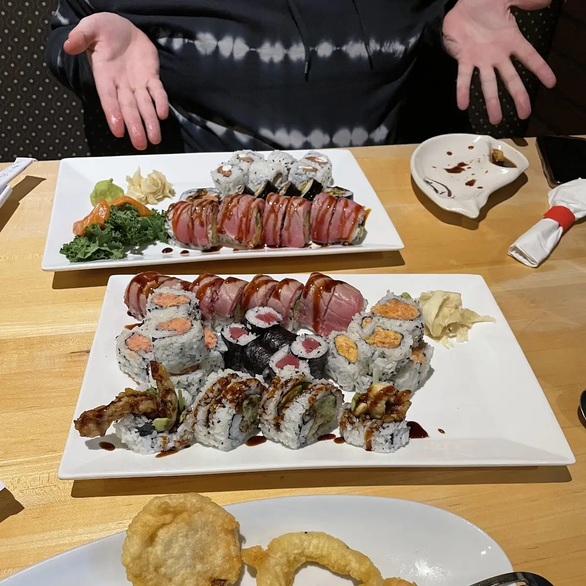 Assorted Sushi and Tempura Veggies