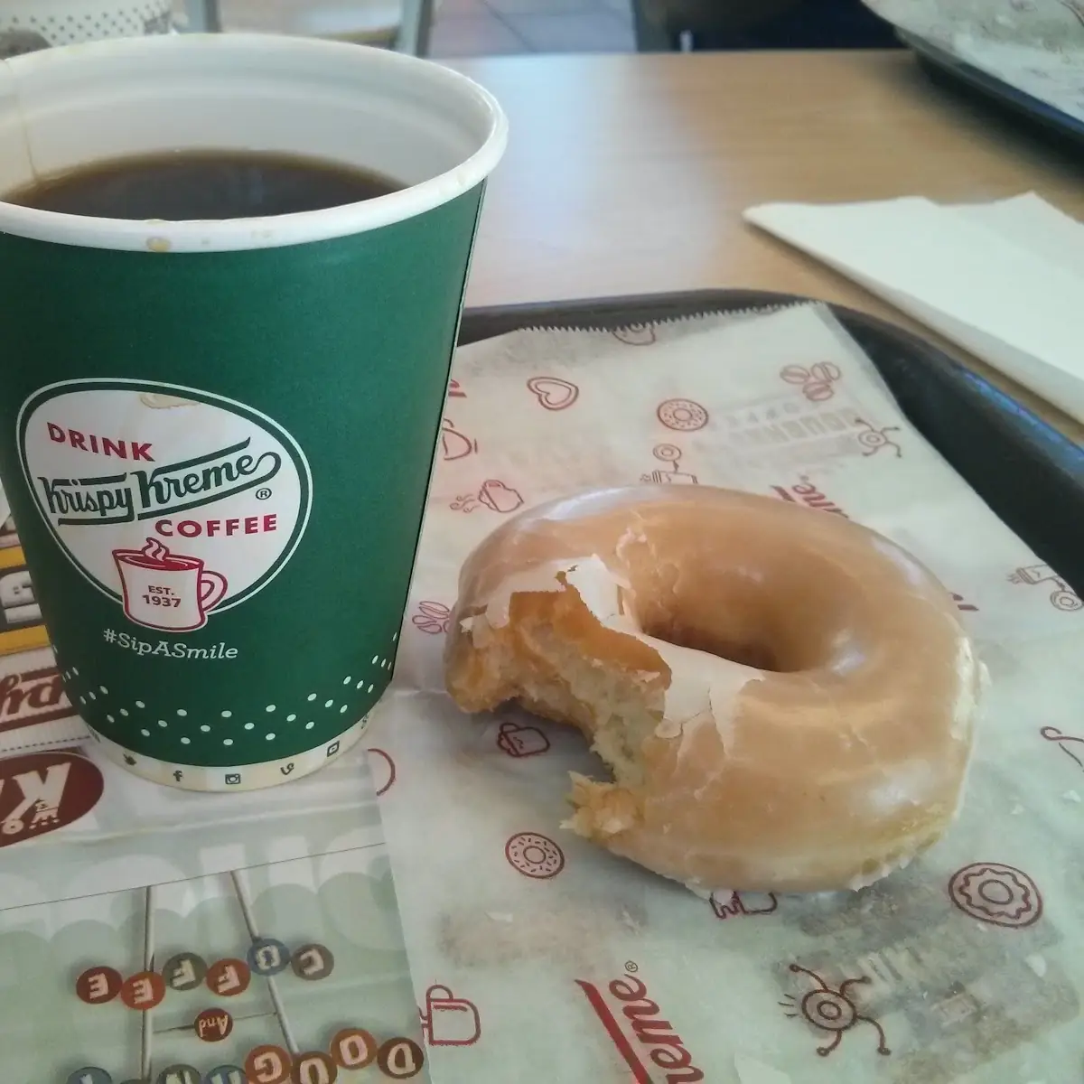 Original Glaze Donut and Coffee