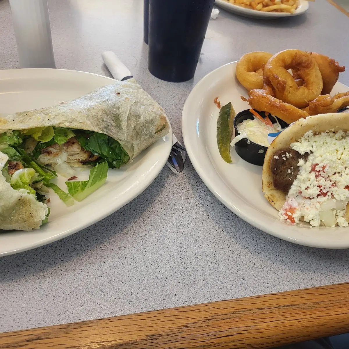 Chicken Bacon Ranch Wrap and Traditional Gyro