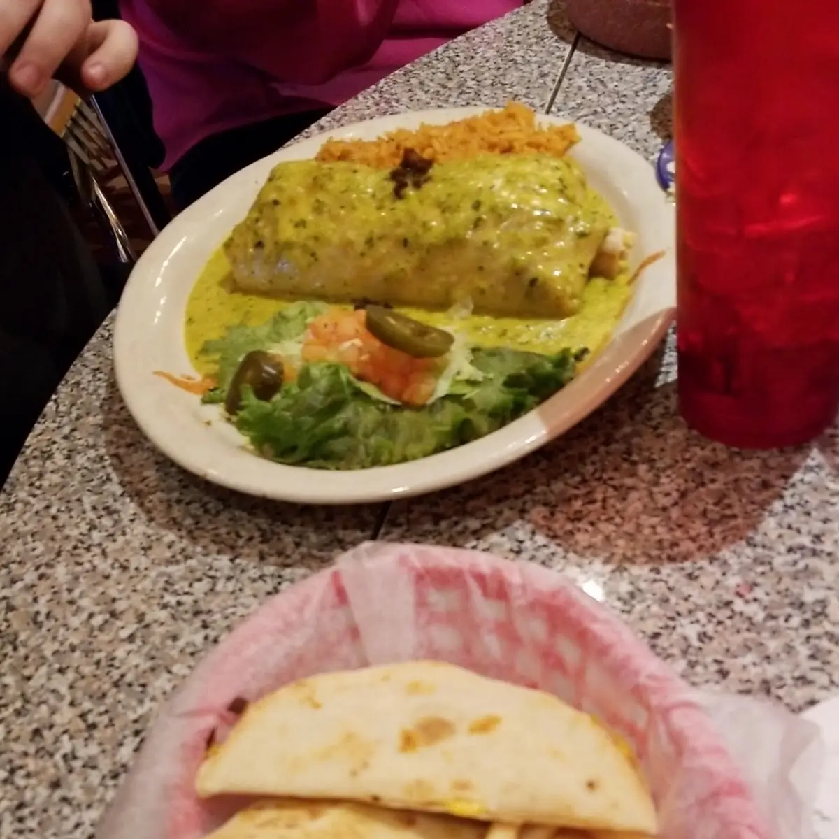 Chicken Quesadilla and Chicken Burrito