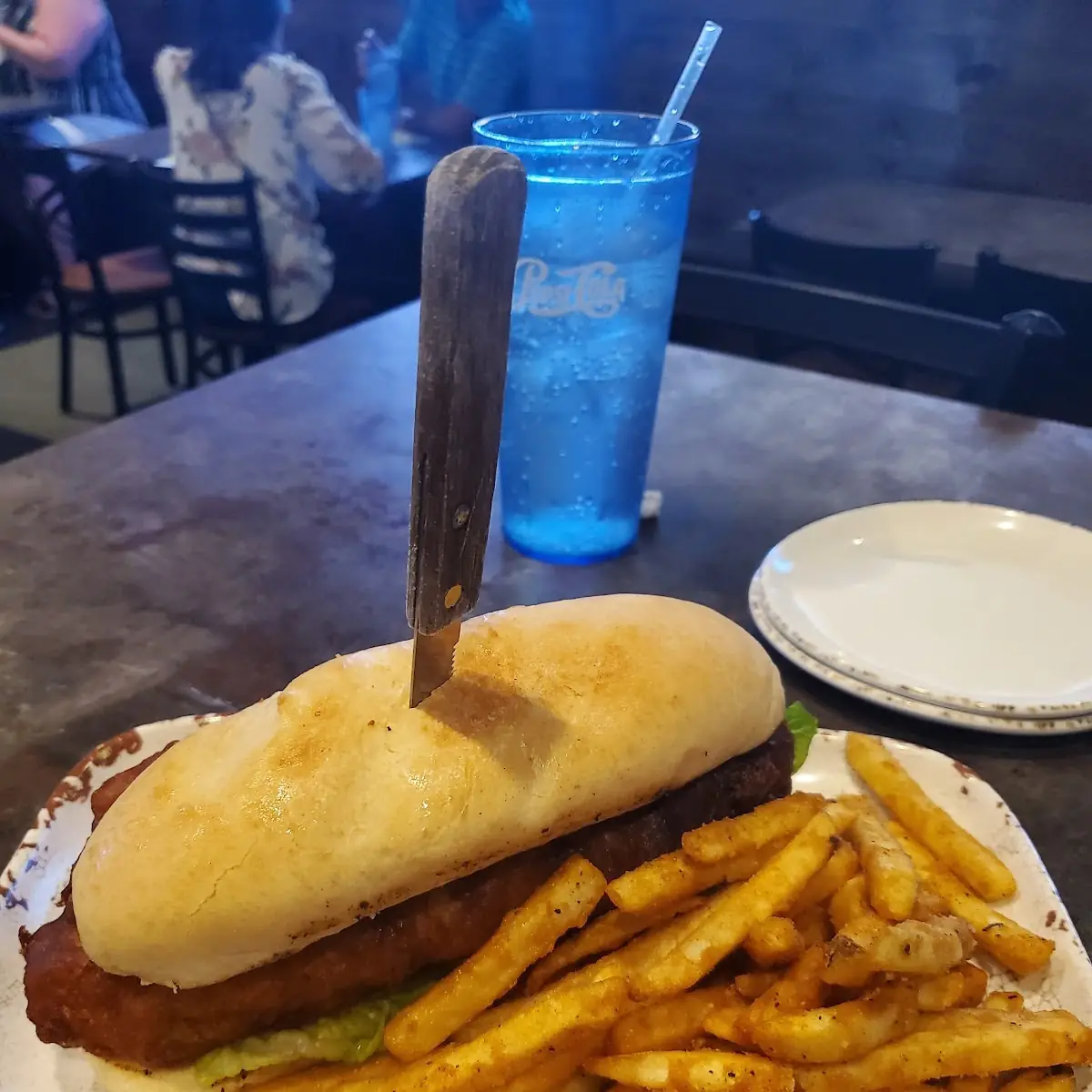 Chicken Sandwich and Onion Rings