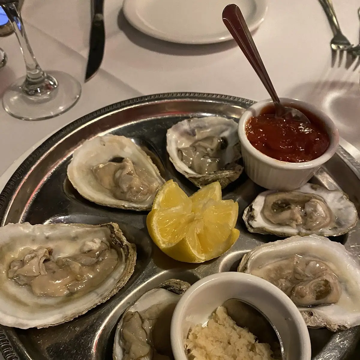 Raw Oysters with Lemon and Sauces