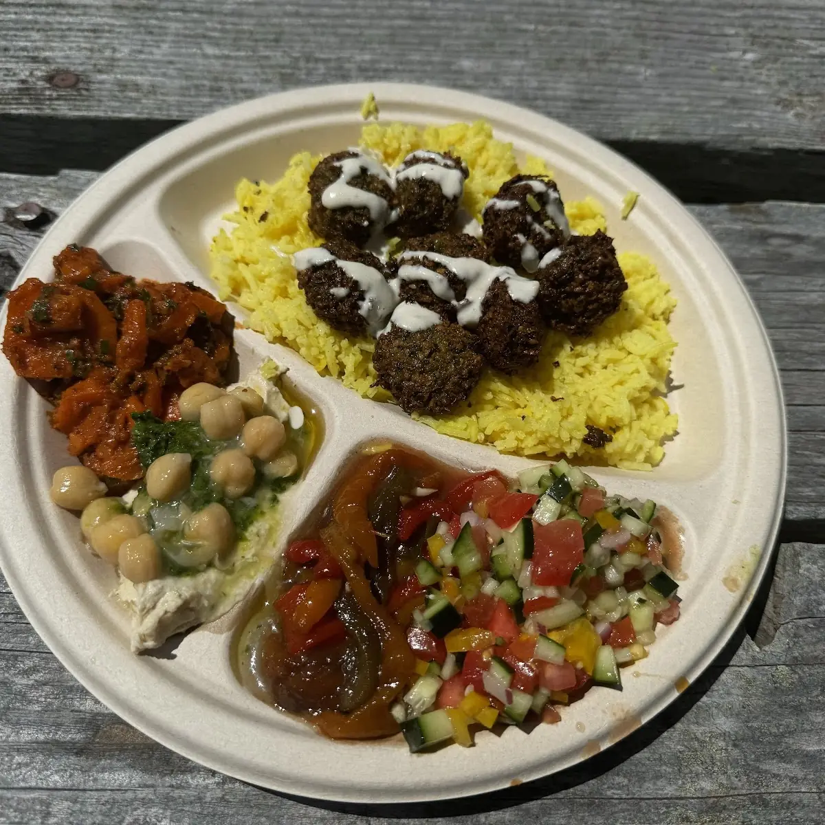 Chicken and Falafel Combination Plate