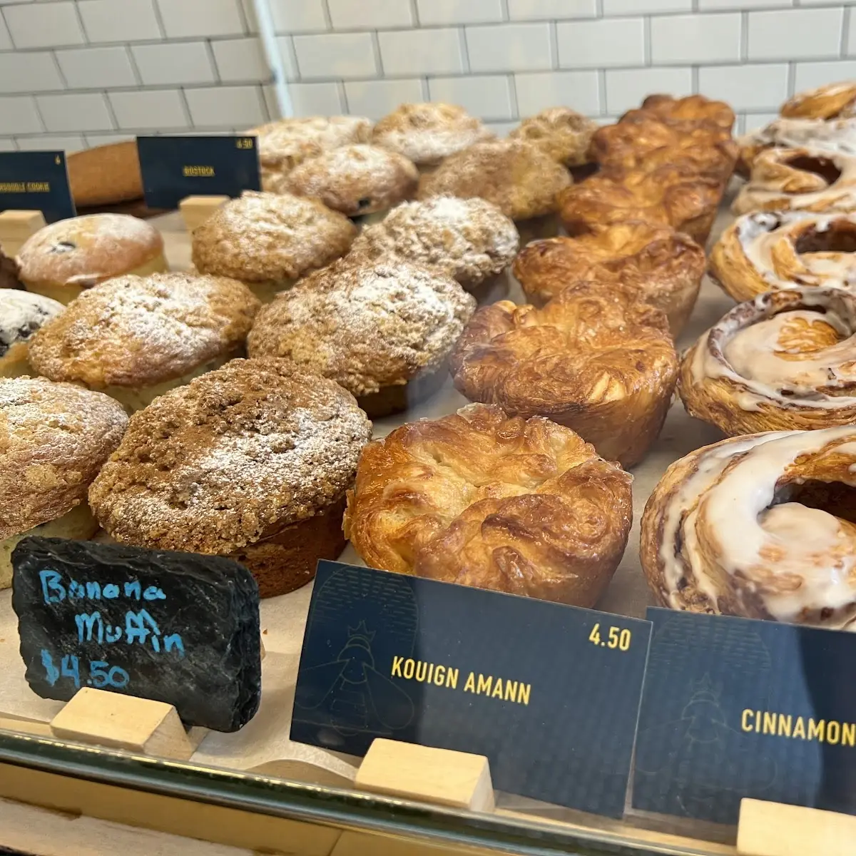 Assorted Fresh French Pastries Displayed