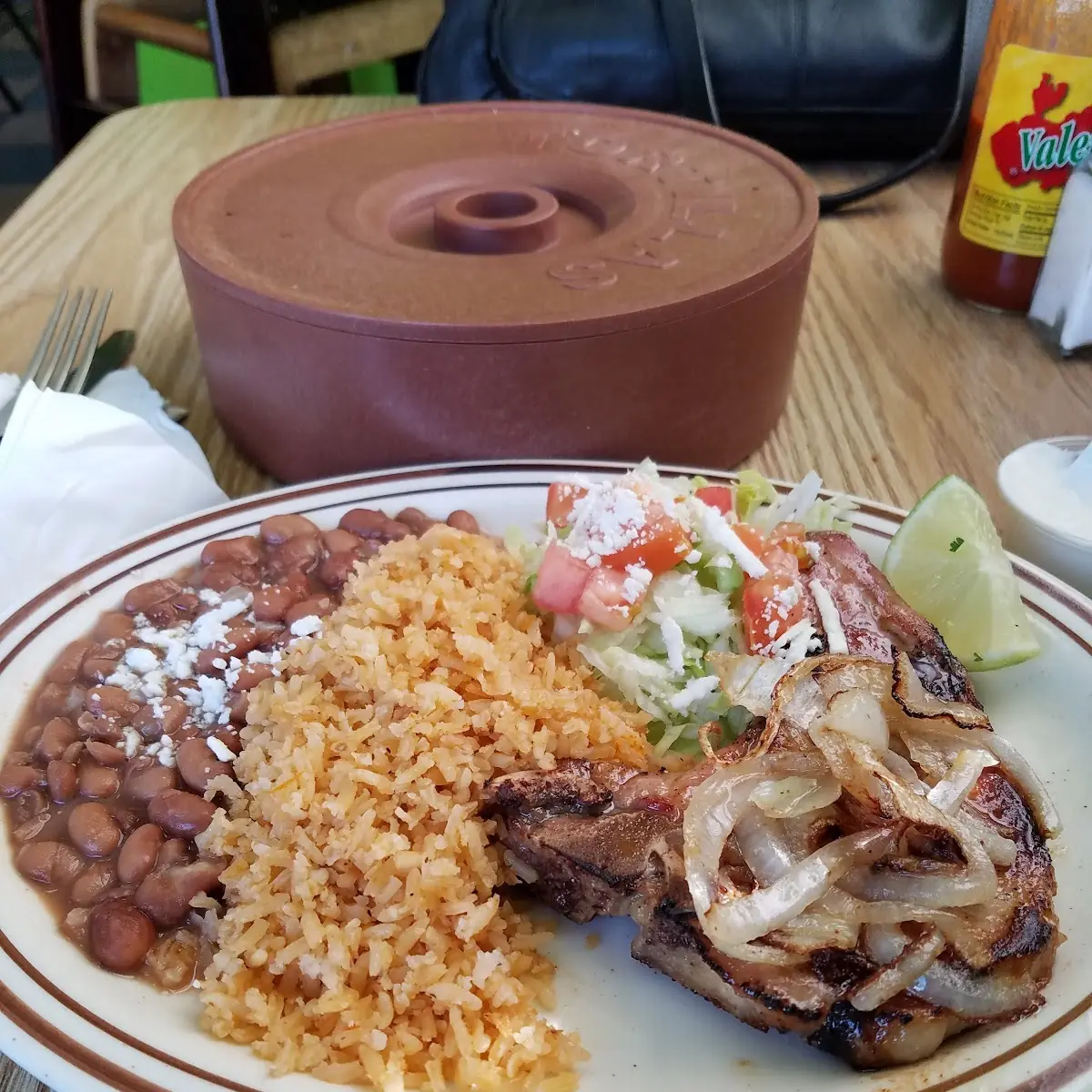 Pork Chops and Rice with Beans