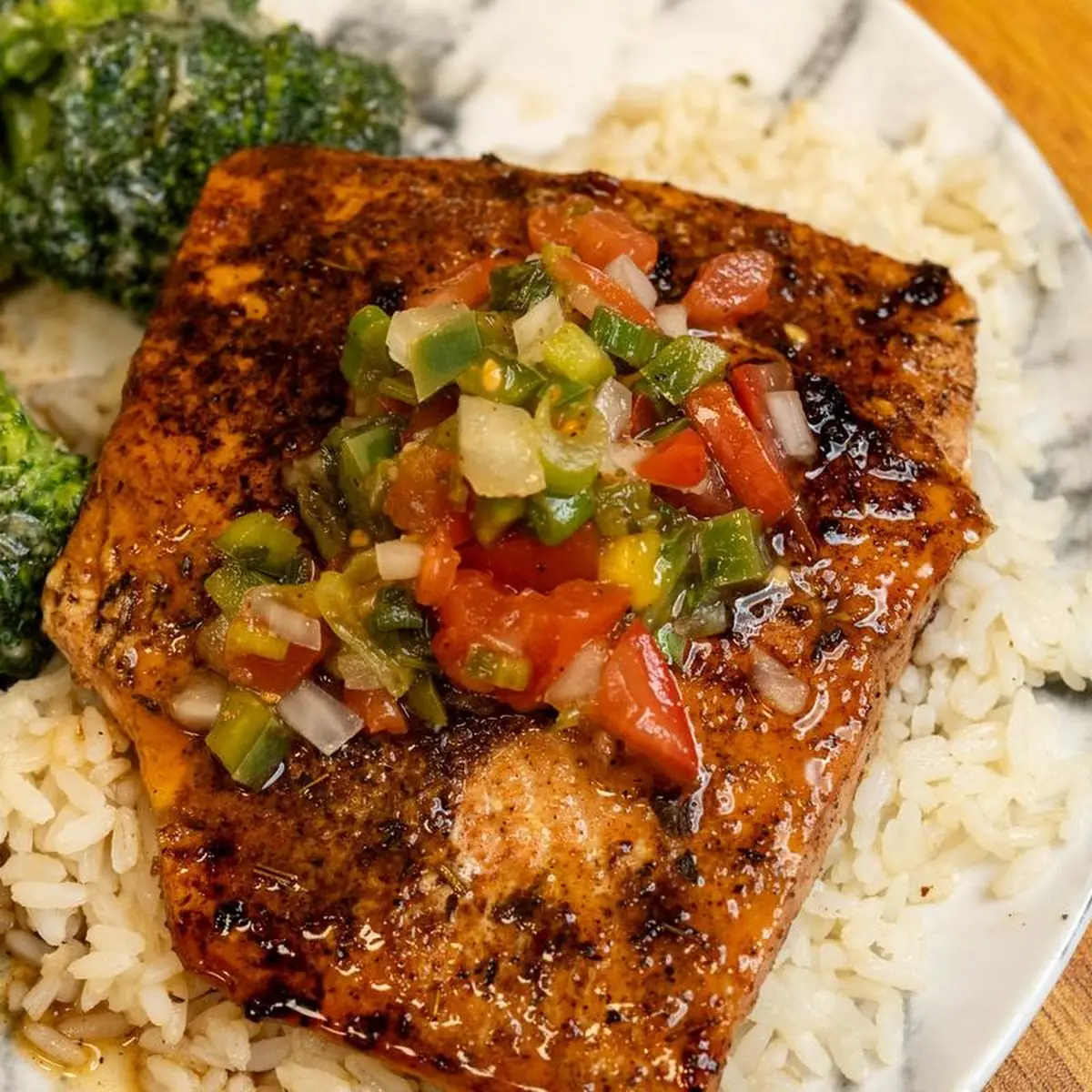 Honey Glazed Jerk Salmon