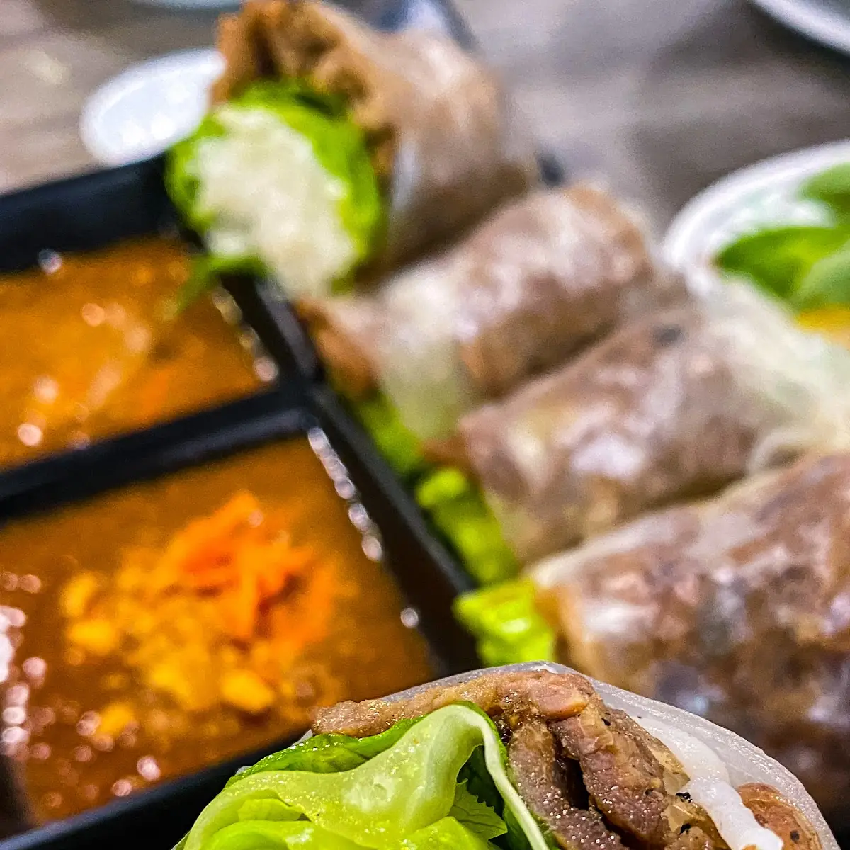 Grilled Pork Spring Rolls