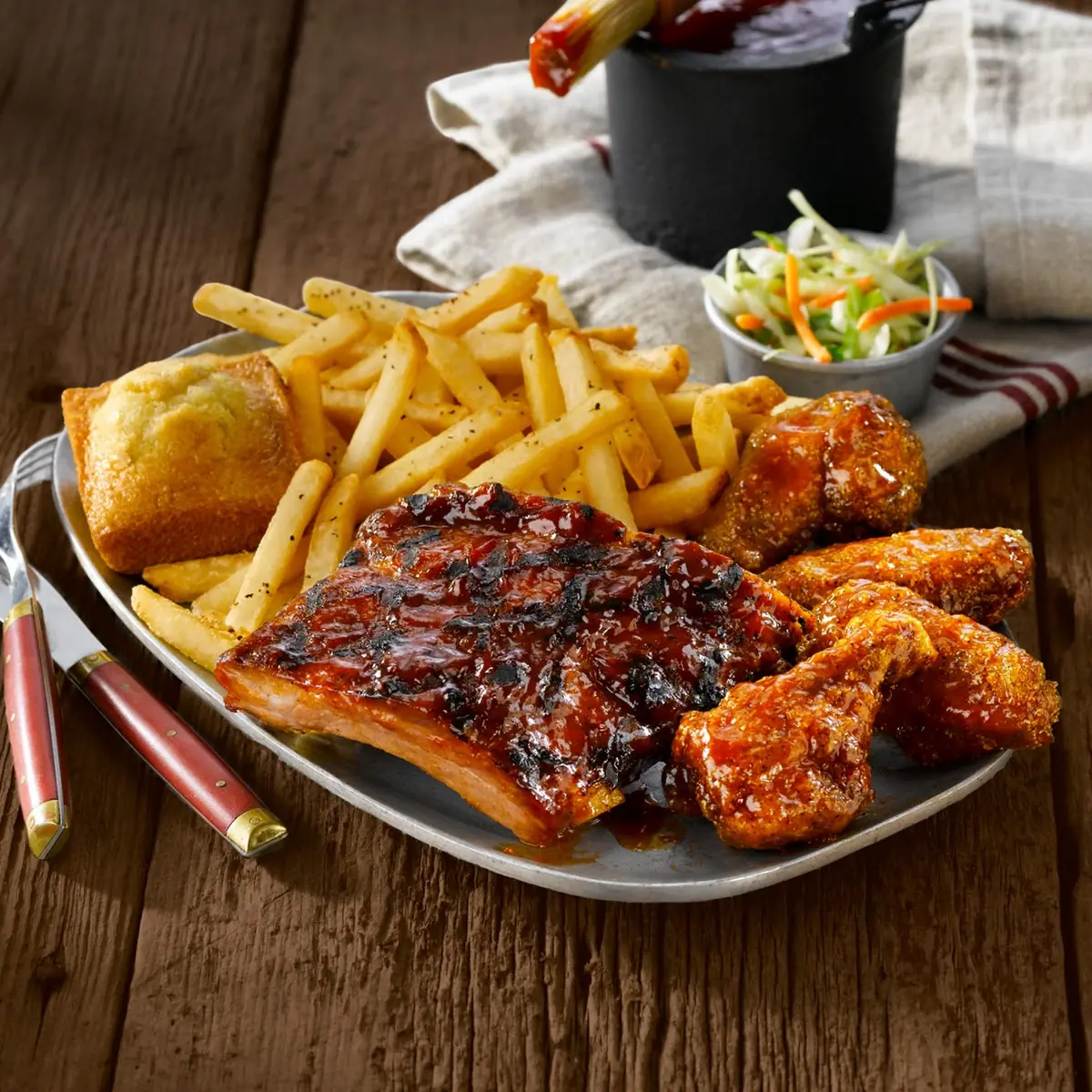 Rib & Wing Combo, Montana’s BBQ & Bar
