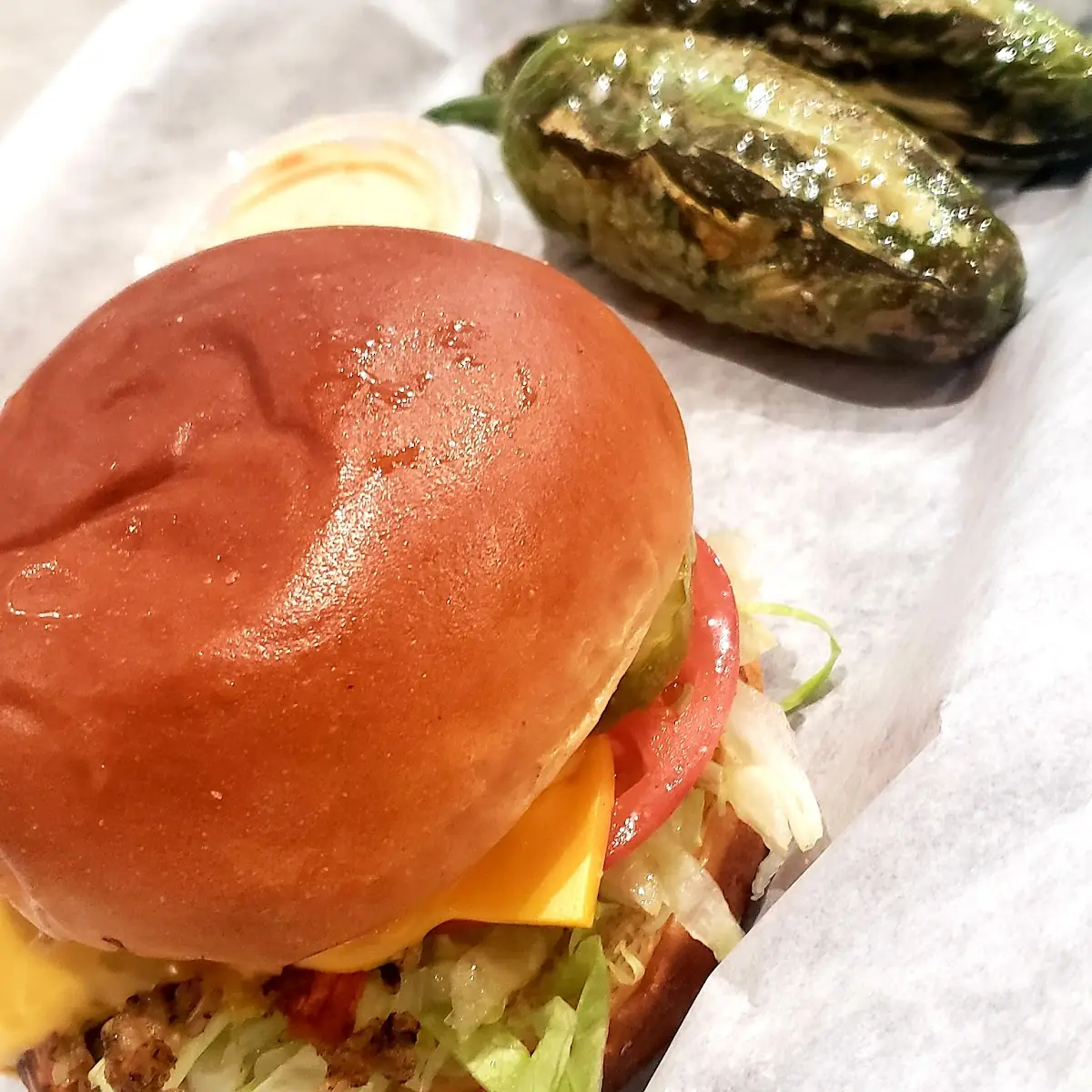 Veggie Burger dbl w Lett & Tom Jalapeño