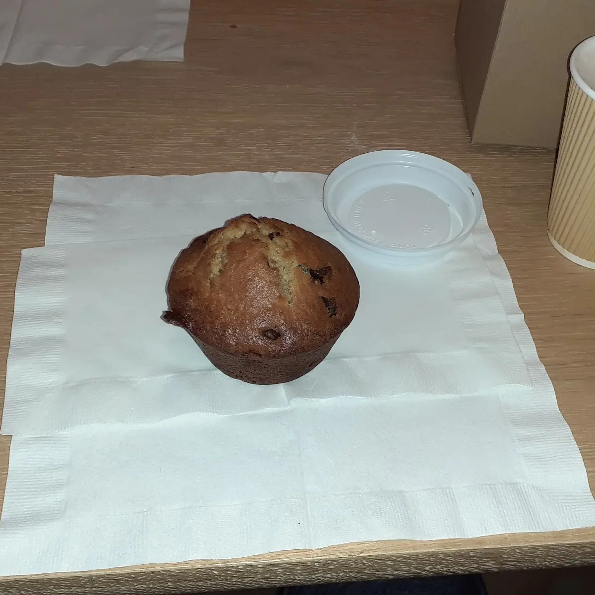 Chocolate Chip Muffin and Cappuccino
