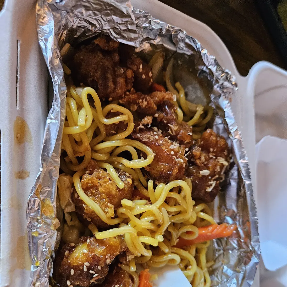 Garlic Noodles and Orange Chicken
