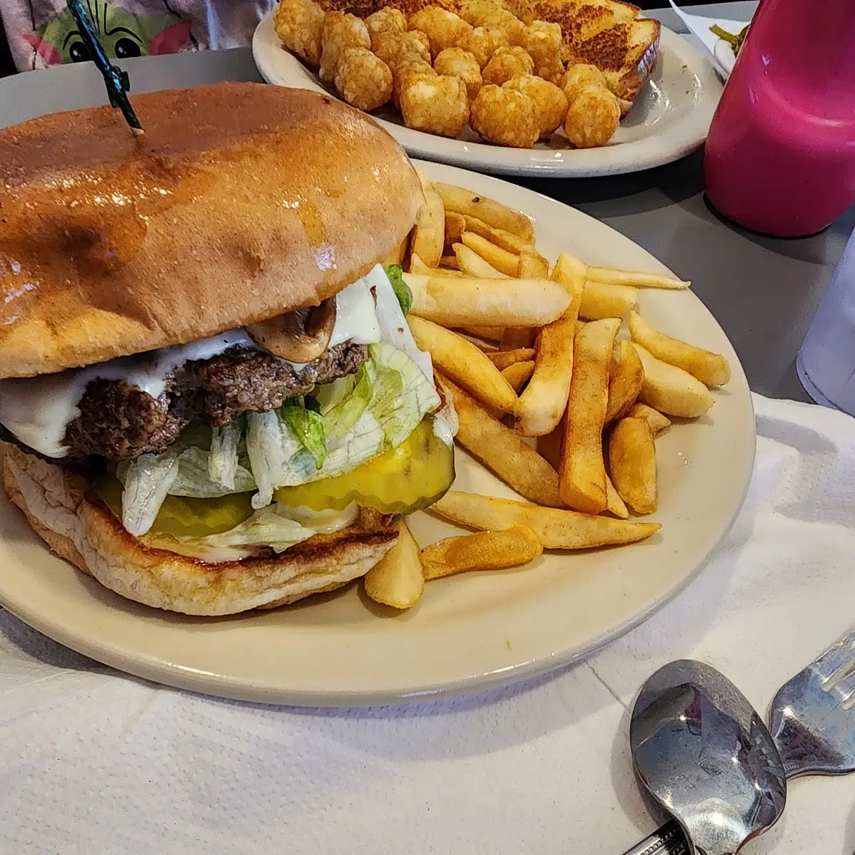 Mushroom Burger with Fries