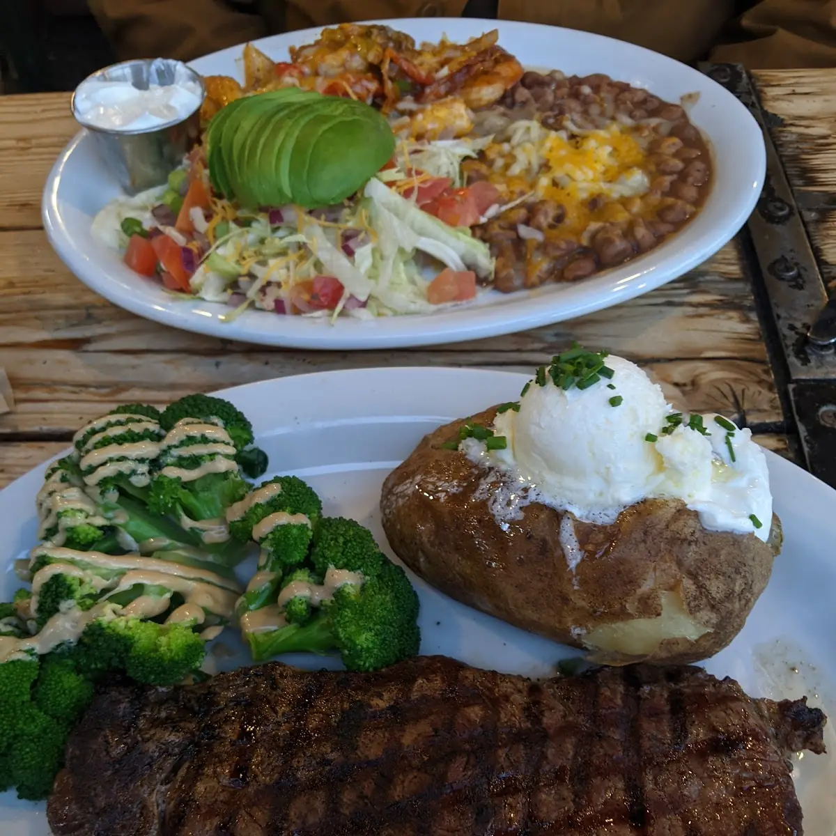 Steak Baked Potato and Vegetables
